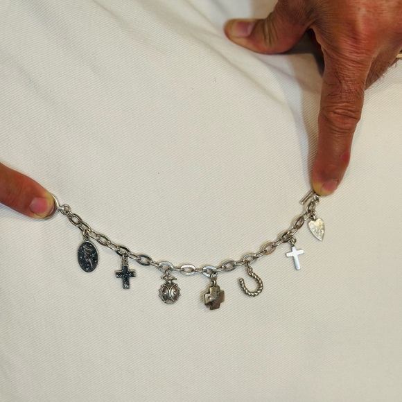 Sterling Silver Charm Chain Bracelet - Picture 7 of 7